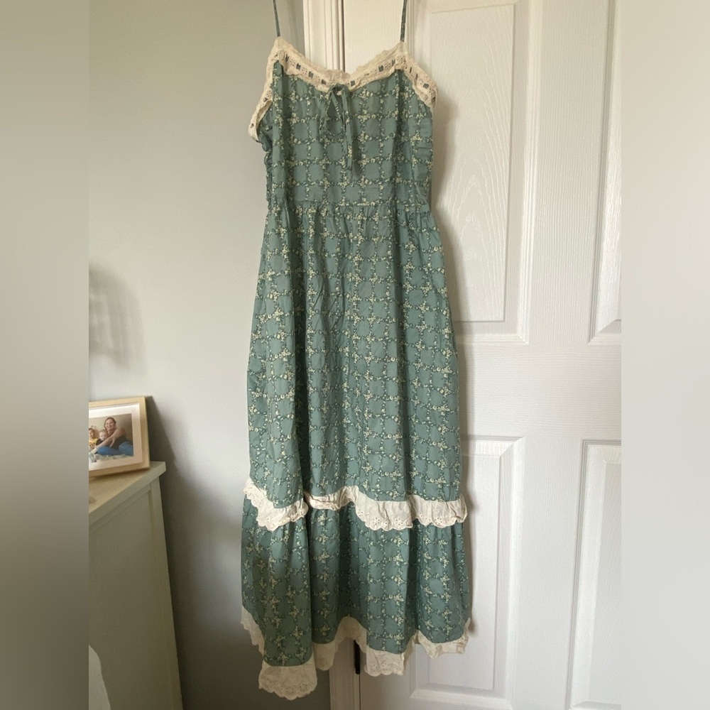 Christy Dawn Green Spaghetti Strap Sundress